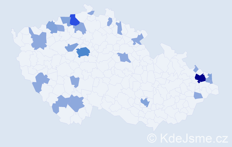 Jméno: 'Ywetta', počet výskytů 43 v celé ČR