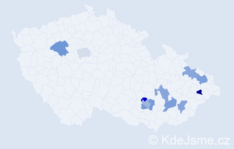 Jméno: 'Milivoj', počet výskytů 15 v celé ČR