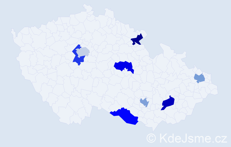 Jméno: 'Dária', počet výskytů 8 v celé ČR