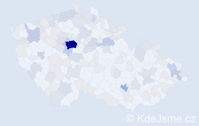 Jméno: 'Johanna', počet výskytů 251 v celé ČR