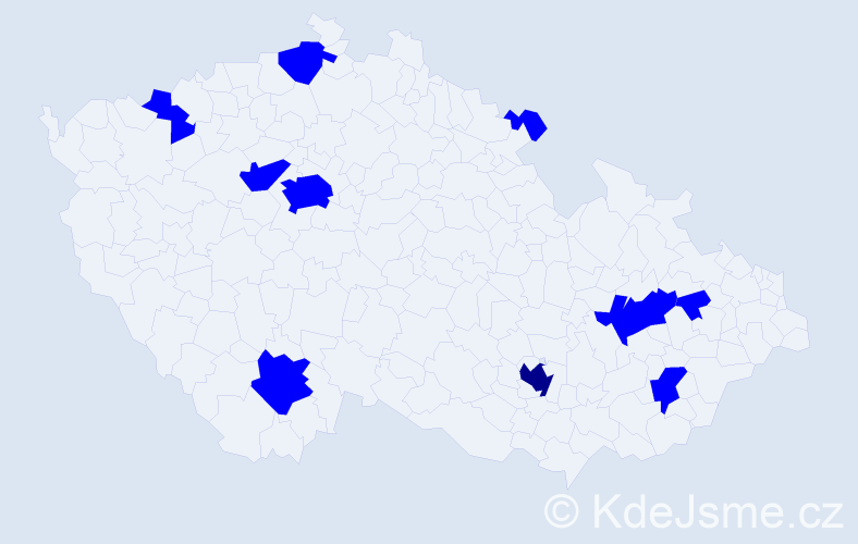 Jméno: 'Michela', počet výskytů 11 v celé ČR