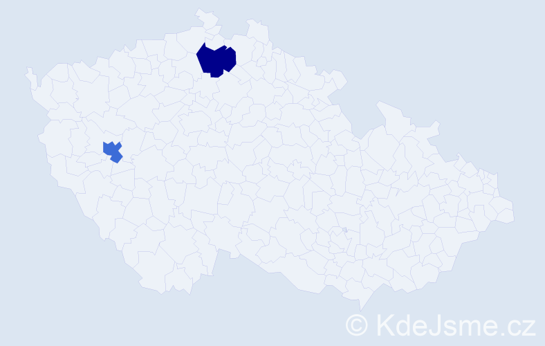 Jméno: 'Bohuslavka', počet výskytů 2 v celé ČR