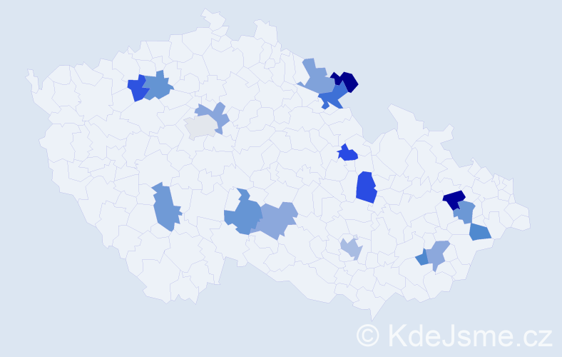 Jméno: 'Věnka', počet výskytů 20 v celé ČR