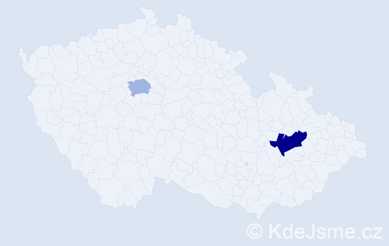 Jméno: 'Ema Lucie', počet výskytů 2 v celé ČR