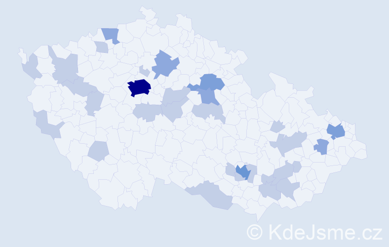 Jméno: 'Jeannette', počet výskytů 51 v celé ČR