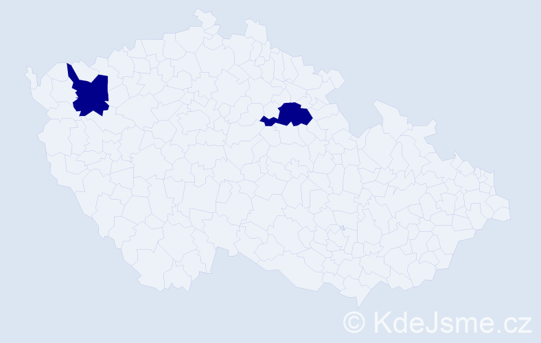 Jméno: 'Viktorie Sarah', počet výskytů 2 v celé ČR