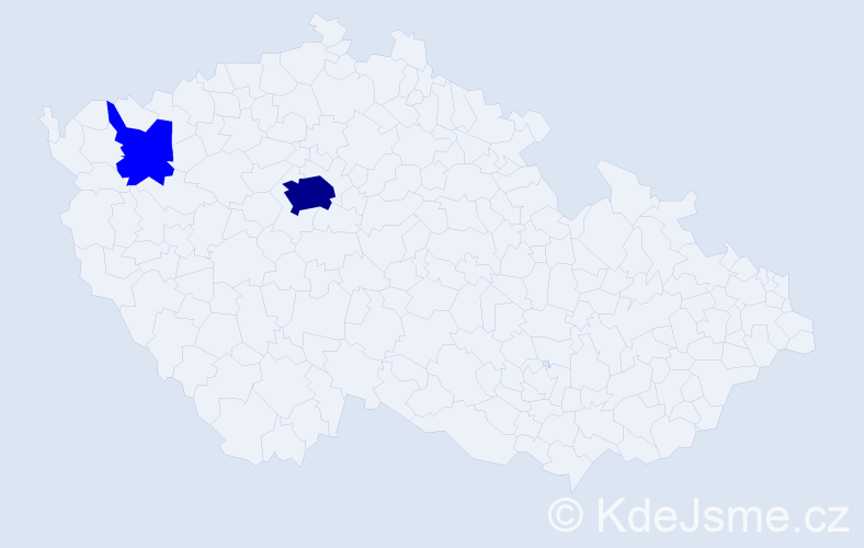 Jméno: 'Jordančo', počet výskytů 3 v celé ČR