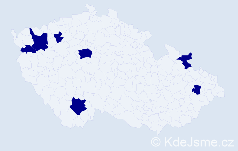 Jméno: 'Mikola', počet výskytů 7 v celé ČR