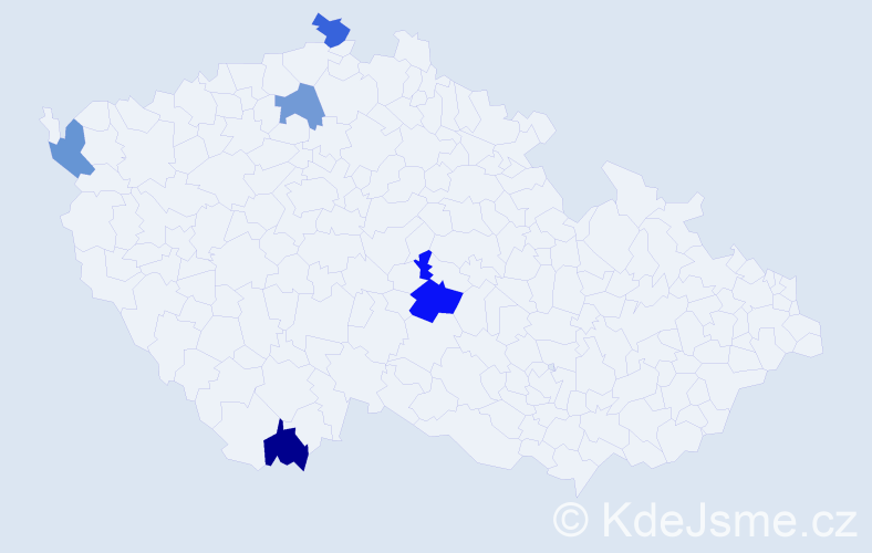 Jméno: 'Namuun', počet výskytů 6 v celé ČR