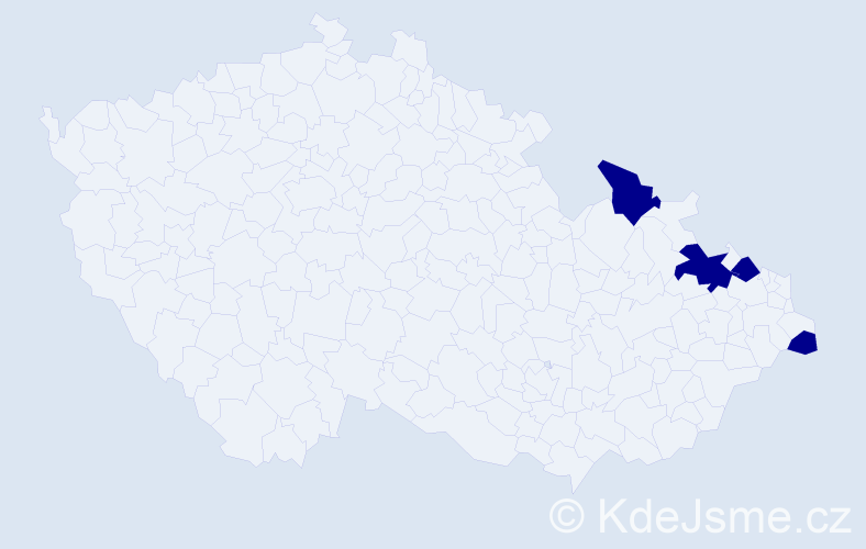 Jméno: 'Hedvíka', počet výskytů 4 v celé ČR