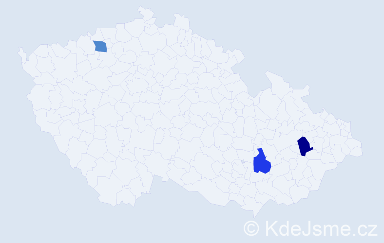 Jméno: 'Adam Ján', počet výskytů 3 v celé ČR