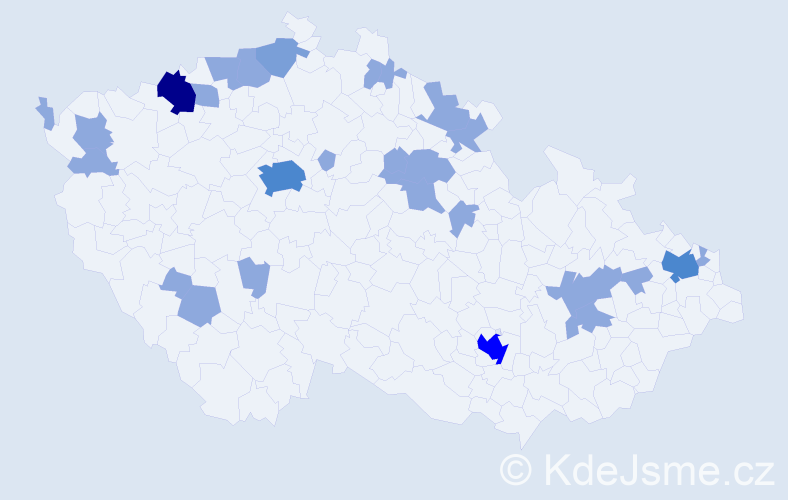 Jméno: 'Steve', počet výskytů 42 v celé ČR