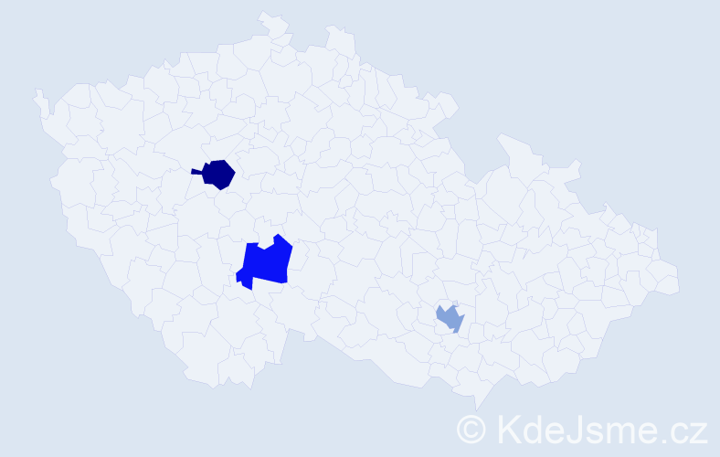 Jméno: 'Benjamin Martin', počet výskytů 3 v celé ČR