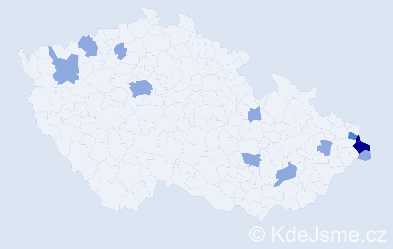 Jméno: 'Kazimierz', počet výskytů 21 v celé ČR