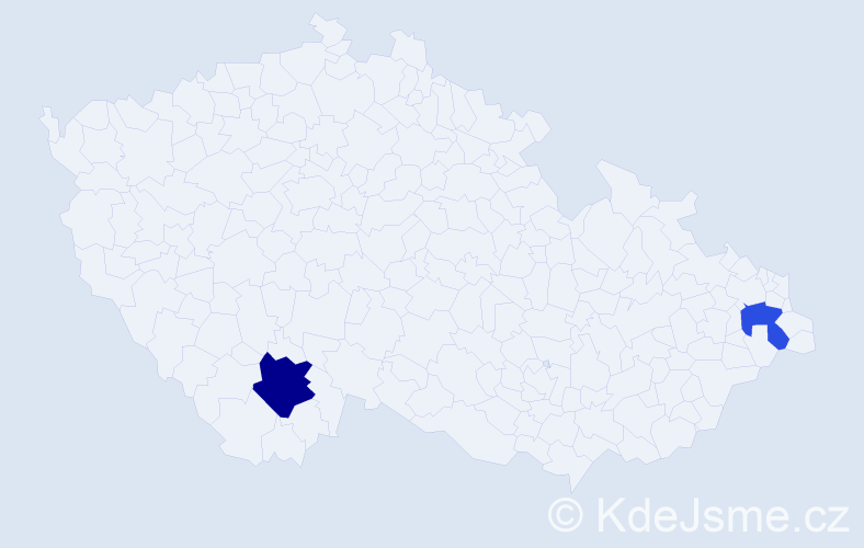 Jméno: 'Martin Sebastien', počet výskytů 3 v celé ČR