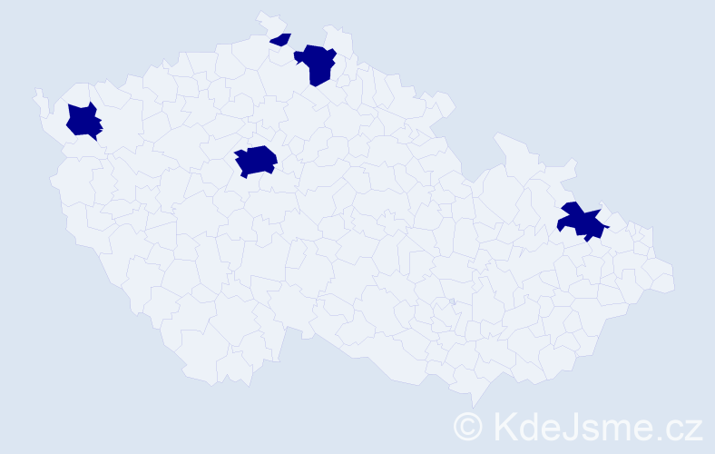 Jméno: 'Gerhardt', počet výskytů 5 v celé ČR