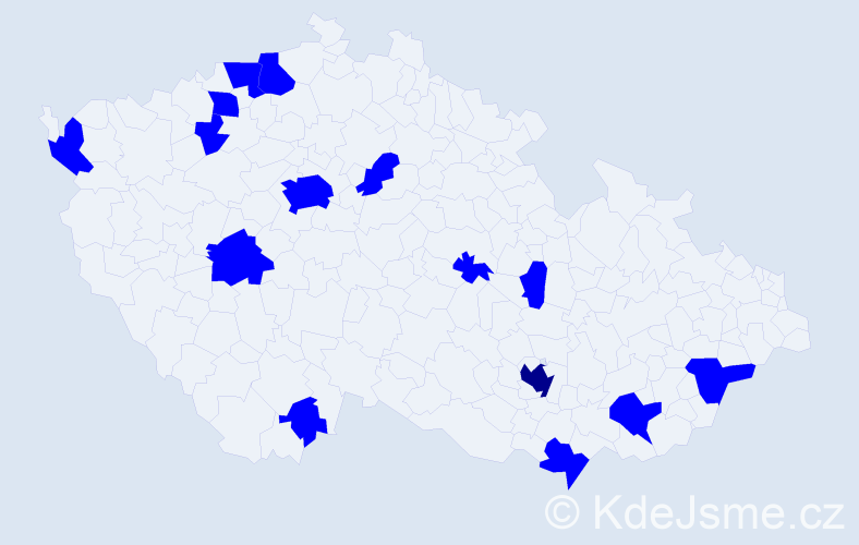 Jméno: 'Augustýn', počet výskytů 16 v celé ČR