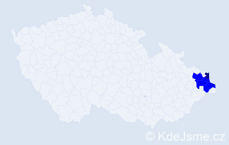 Jméno: 'Fryderyk', počet výskytů 7 v celé ČR