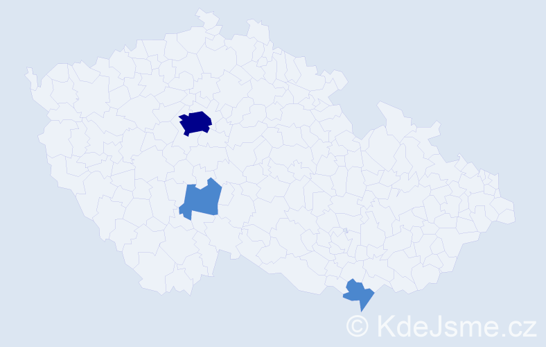 Jméno: 'Hu', počet výskytů 5 v celé ČR