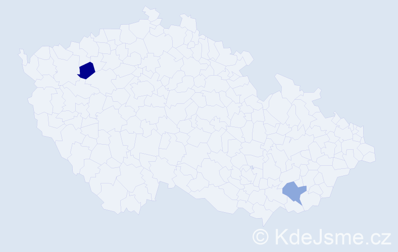 Jméno: 'Gegeen', počet výskytů 2 v celé ČR