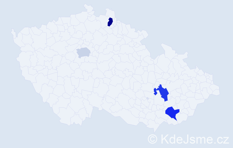 Jméno: 'Mikuláš Jakub', počet výskytů 4 v celé ČR