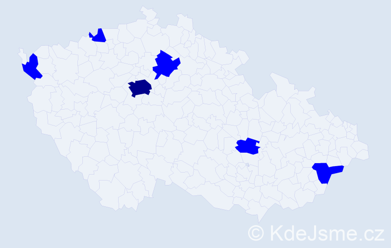 Jméno: 'Klementýna', počet výskytů 7 v celé ČR