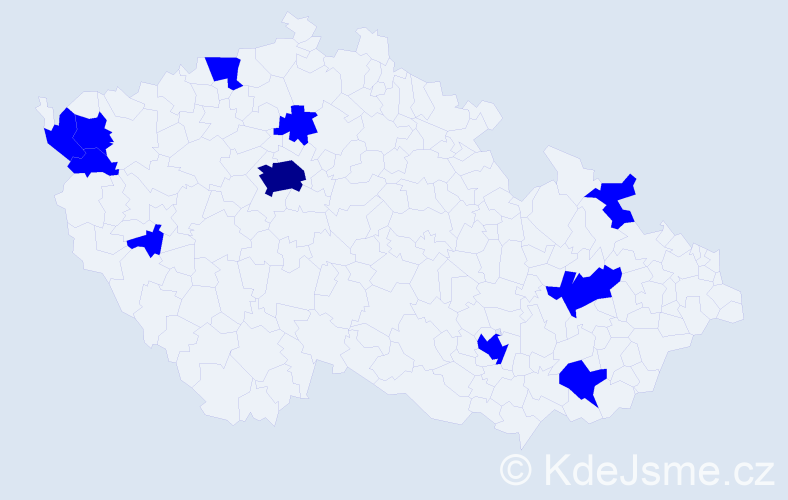 Jméno: 'Karel František', počet výskytů 12 v celé ČR