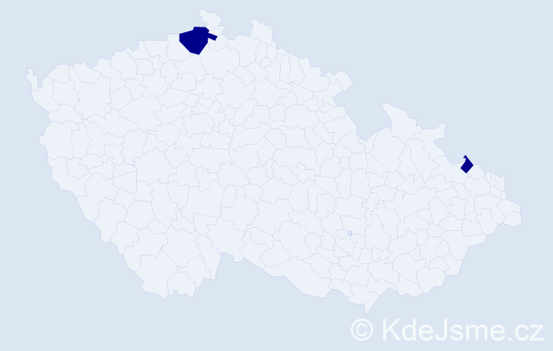 Jméno: 'Rosel', počet výskytů 2 v celé ČR