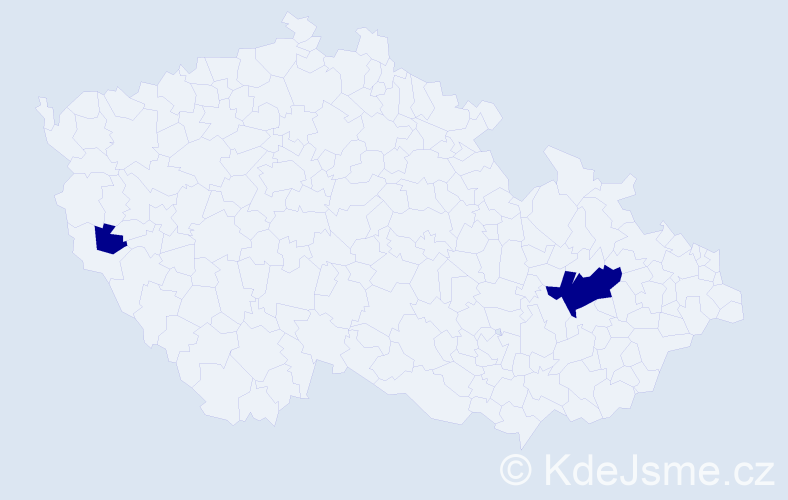 Jméno: 'Doan', počet výskytů 2 v celé ČR