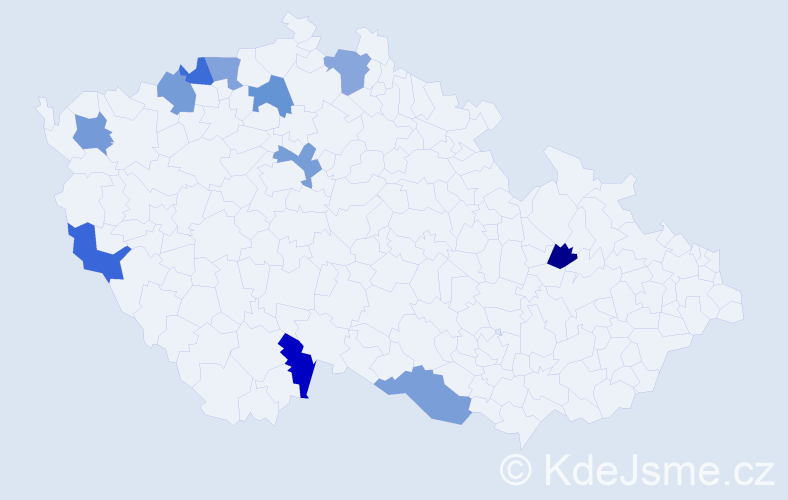 Jméno: 'Lang', počet výskytů 11 v celé ČR