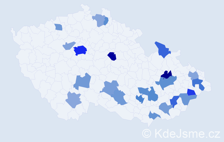 Jméno: 'Mirjana', počet výskytů 50 v celé ČR