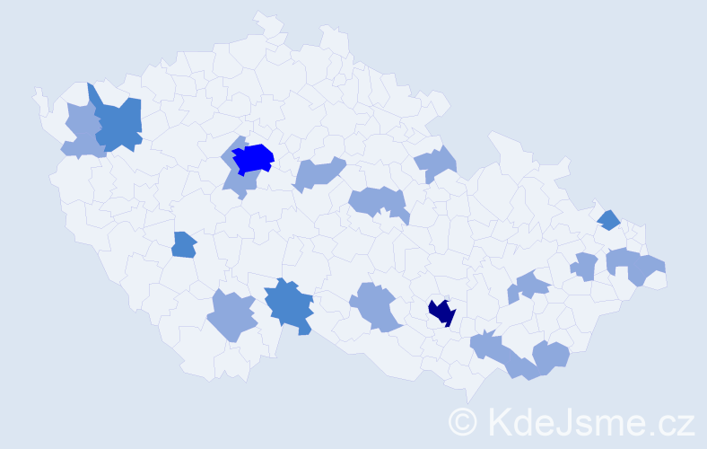 Jméno: 'Frederika', počet výskytů 32 v celé ČR