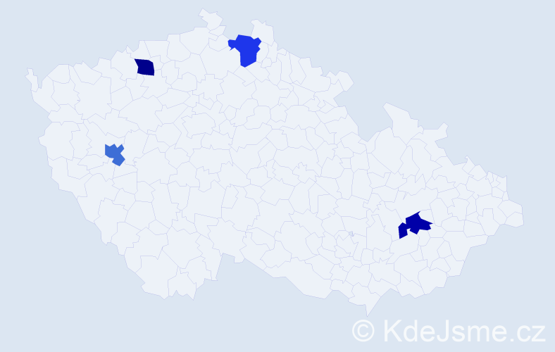 Jméno: 'Kvetosláva', počet výskytů 4 v celé ČR