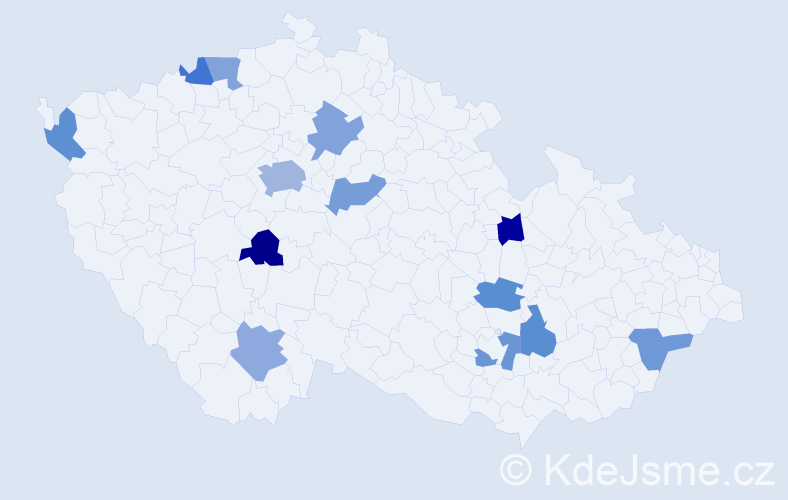 Jméno: 'Klementýna', počet výskytů 17 v celé ČR