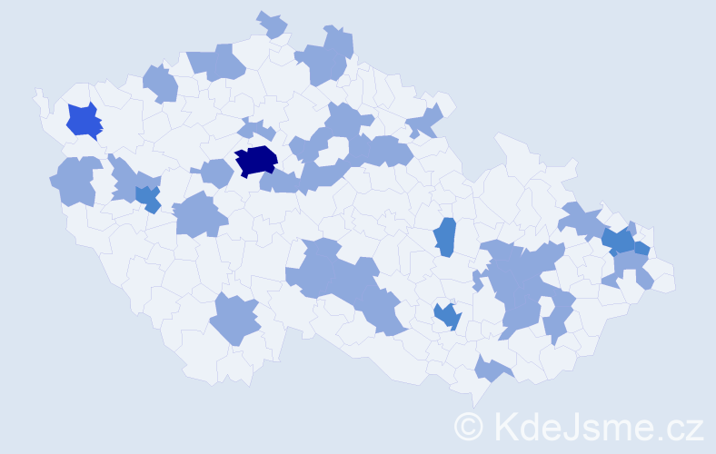 Jméno: 'Nathaly', počet výskytů 56 v celé ČR