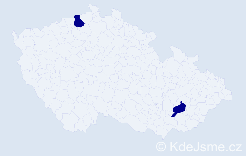 Jméno: 'Jannet', počet výskytů 2 v celé ČR