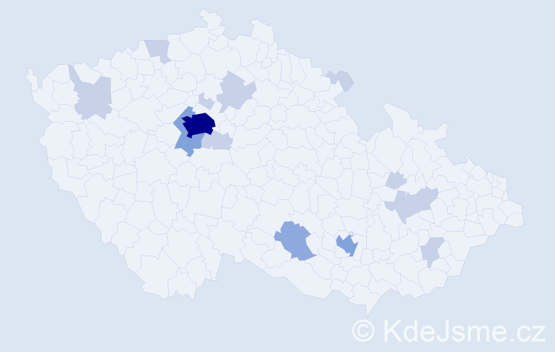 Jméno: 'Lazar', počet výskytů 29 v celé ČR