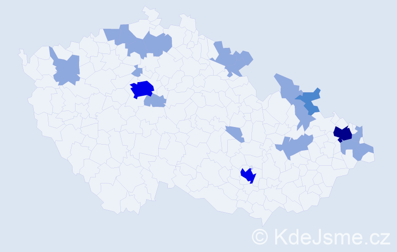 Jméno: 'Georgia', počet výskytů 37 v celé ČR