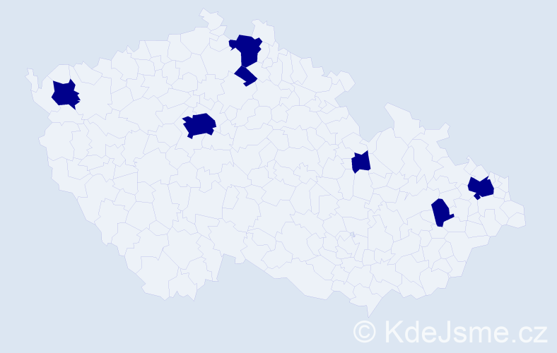 Jméno: 'Vendelin', počet výskytů 7 v celé ČR