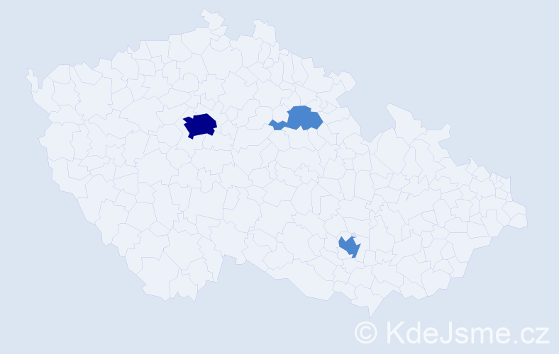 Jméno: 'Rahul', počet výskytů 5 v celé ČR
