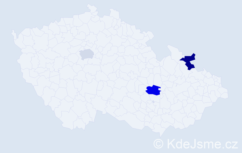 Jméno: 'Jakovos', počet výskytů 3 v celé ČR