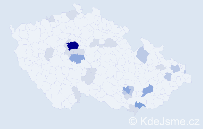 Jméno: 'Mlada', počet výskytů 57 v celé ČR
