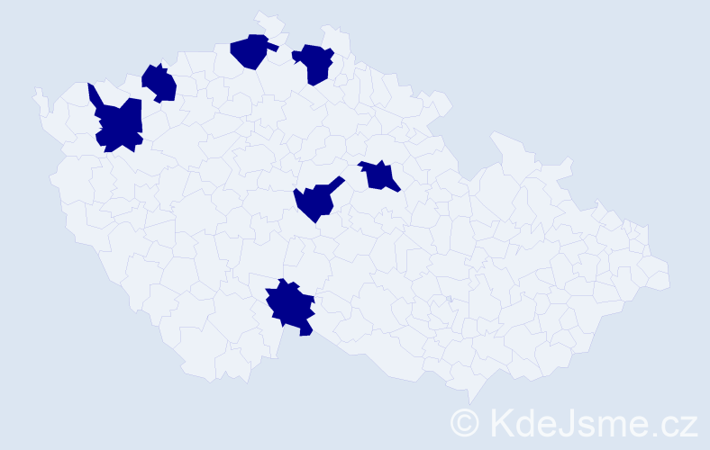 Jméno: 'Iwetta', počet výskytů 7 v celé ČR