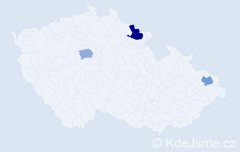 Jméno: 'Ilčo', počet výskytů 4 v celé ČR