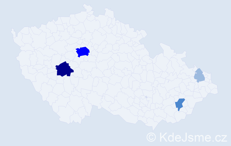 Příjmení: 'Čajko', počet výskytů 11 v celé ČR