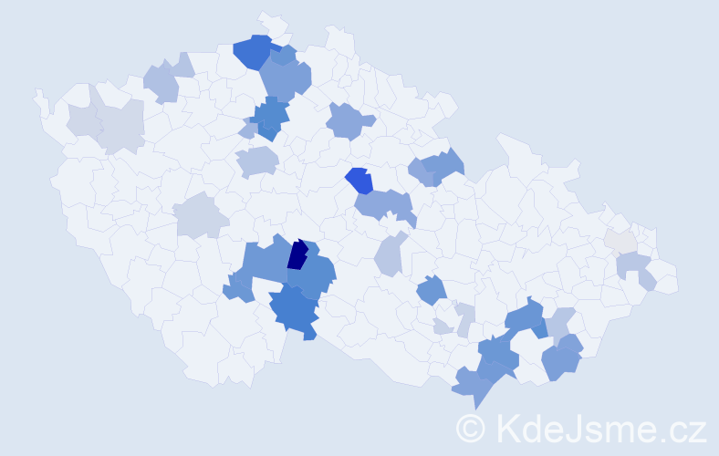 Příjmení: 'Šohajová', počet výskytů 104 v celé ČR
