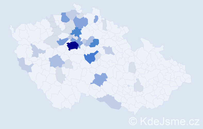 Příjmení: 'Ladrová', počet výskytů 117 v celé ČR