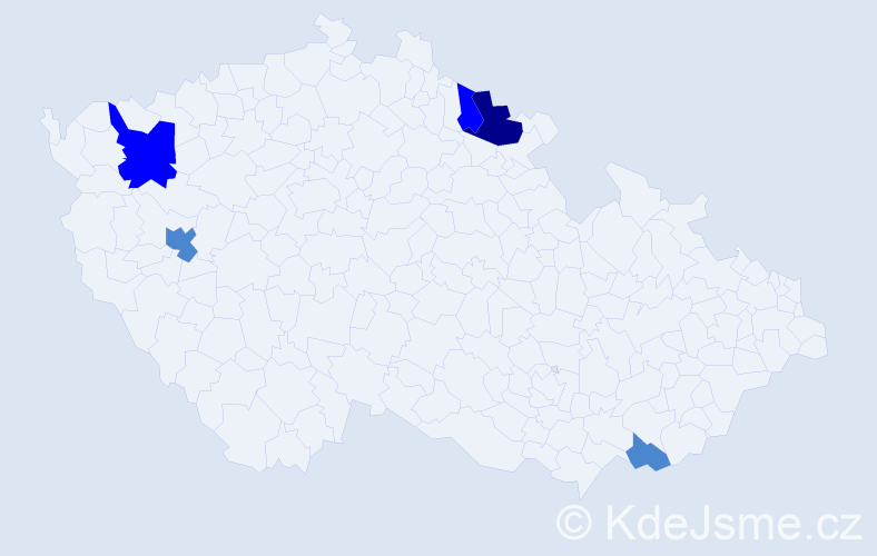 Příjmení: 'Petrincová', počet výskytů 9 v celé ČR