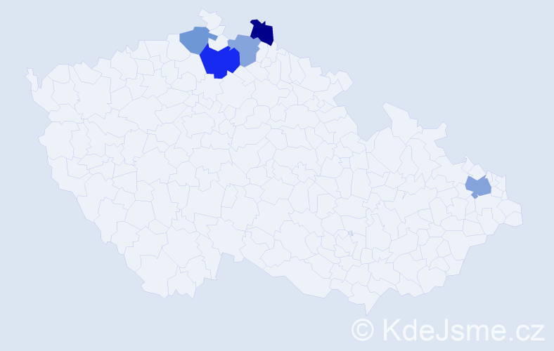 Příjmení: 'Eštočák', počet výskytů 7 v celé ČR