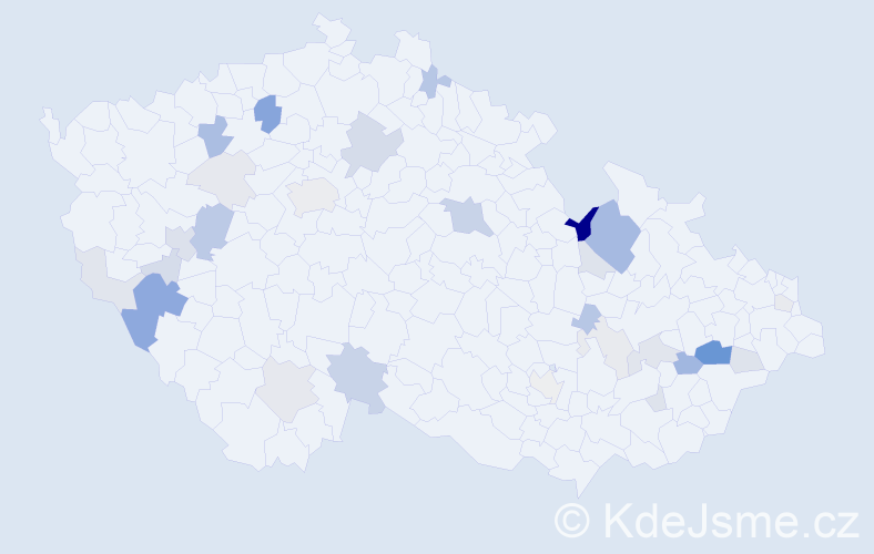 Příjmení: 'Hás', počet výskytů 88 v celé ČR